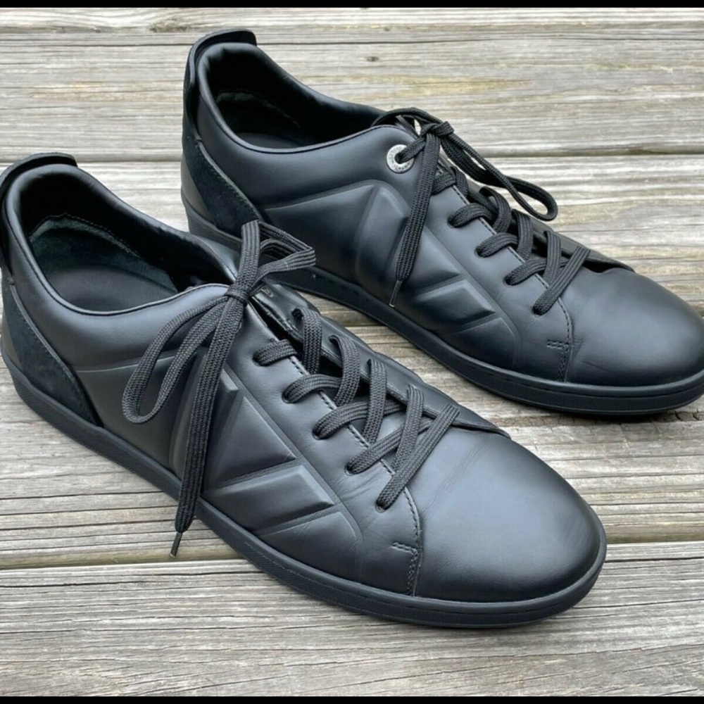 Louis Vuitton Men's Fuselage Black Leather and Suede Sneakers EU 8/ US 9
